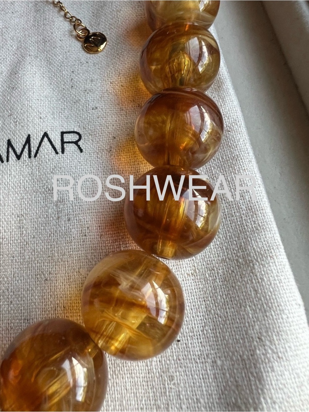 Mayamar Amber Resin Bead Heart Necklace NWOT - Picture 7 of 8